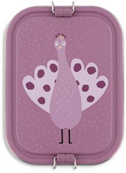 Trixie grande portapranzo - lunchbox Mrs. Peacock in acciaio inox per bambini