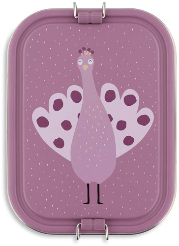 Trixie grande portapranzo - lunchbox Mrs. Peacock in acciaio inox per bambini