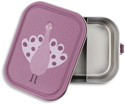 Trixie grande portapranzo - lunchbox Mrs. Peacock in acciaio inox per bambini-3