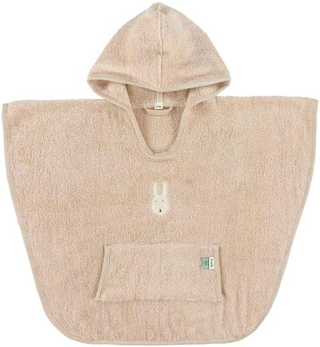 Trixie poncho bagno cotone biologico - stampa coniglio rosa per bambini