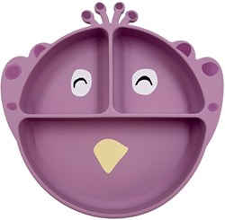 Trixie piatto in silicone per bambini con scomparti e ventosa Mrs. Peacock