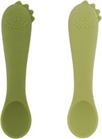 Trixie cucchiai in silicone per bambini Mr. Dino 2-pack - ergonomici e morbidi