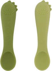 Trixie cucchiai in silicone per bambini Mr. Dino 2-pack - ergonomici e morbidi