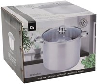 Excellent Houseware pentola acciaio inox con coperchio 9 litri argento-3