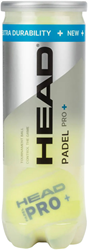 Head palline padel Pro+ gialle - set di 3 palline sostenibili