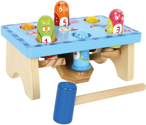 Small Foot - Gioco di motricità giocattolo in legno Colpisci l'Uccello