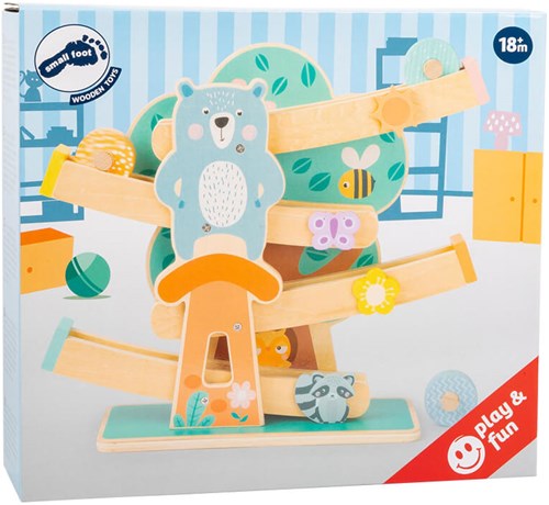 Small Foot pista di biglie in legno animali pastello - giocattolo educativo