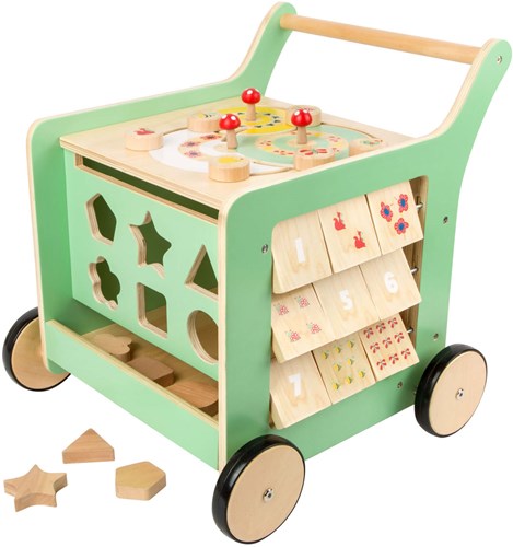 Carrello Primi Passi in Legno Centro Attività - Legno FSC - Multicolore