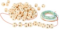 Small Foot perline di legno con lettere per creare collane - 300 perline alfabeto-2