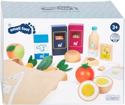 Small Foot set alimenti giocattolo in legno vegetariano - cucina 17 pezzi
