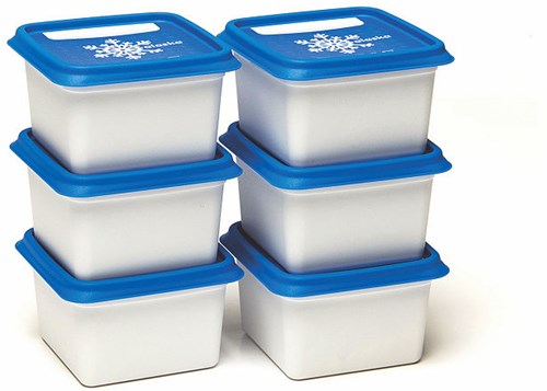 Amuse contenitori freezer 6x200ml - bianco e blu - senza BPA
