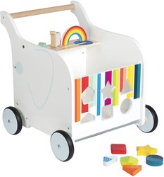 Small Foot carrello primi passi in legno cassapanca elefante con freno e spazio portaoggetti