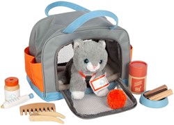 Small Foot gatto di peluche - giocattolo morbido con borsa e set cura
