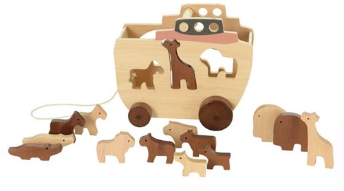 Egmont Toys trenino in legno Arca di Noè - giocattolo educativo 24x12x20 cm