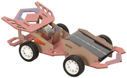 Egmont Toys auto da corsa in legno giocattolo con pannello solare 18x10x6 cm sostenibile