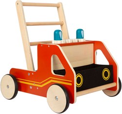 Small Foot carrello primi passi in legno vigili del fuoco - carrello per bambini