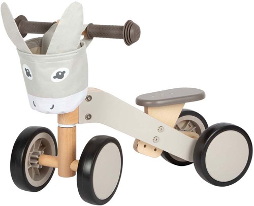 Small Foot bicicletta senza pedali in legno asino con borsa manubrio - grigia - giocattolo per bambini piccoli-2