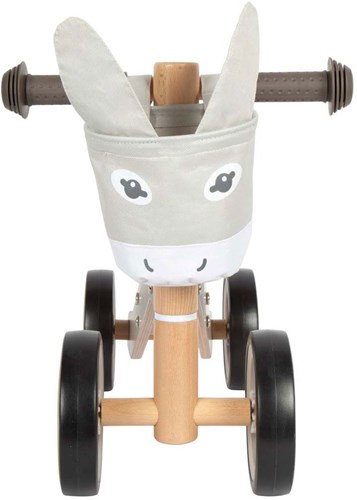 Small Foot bicicletta senza pedali in legno asino con borsa manubrio - grigia - giocattolo per bambini piccoli-3