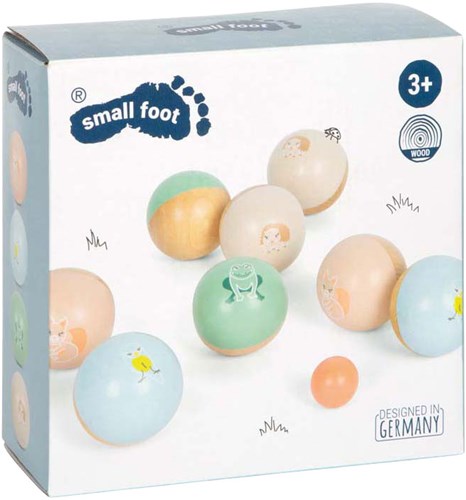 Small Foot gioco di bocce in legno Garden Buddies per bambini set 8 pezzi