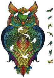 Eureka puzzle in legno gufo - puzzle 2D colorato 137 pezzi