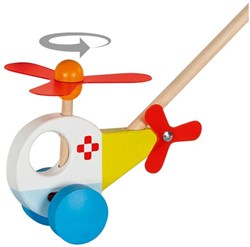 Goki elicottero in legno da spingere - giocattolo primi passi per bambini