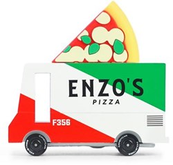 Candylab auto giocattolo Pizza Bus - Candycar Vans - furgoncino retrò in legno