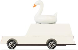 Candylab auto giocattolo in legno - Candycar White Swan Wagon design retrò