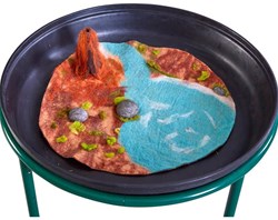 Cosy tappetino in feltro 3D vulcano per dinosauri