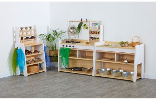 Cosy Mobile cucina giocattolo con specchio e ganci per bambini-2