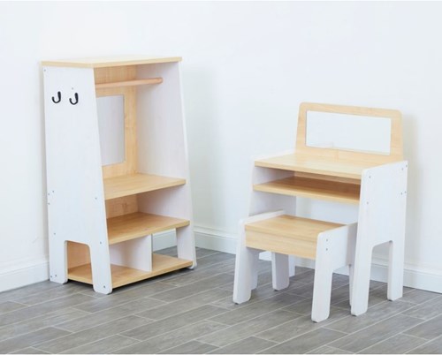 Cosy mobile travestimento in legno con specchio e ganci-2