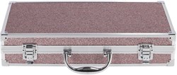 Casuelle valigetta trucco multi glitter rosa 61 pezzi con specchio