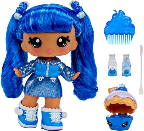 Bambola Yummiland Rory Blueberry con pet lucidalabbra - grande mini doll-3