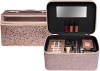 Beautycase valigetta trucco bambini bronzo lusso con specchio e accessori