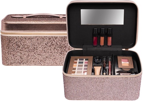 Beautycase valigetta trucco bambini bronzo lusso con specchio e accessori