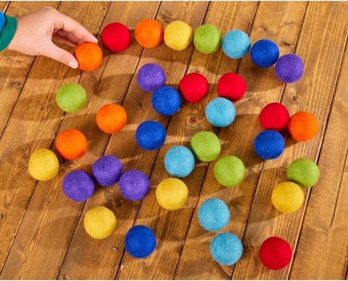 Cosy Large Pom Pom Rainbow Felt Balls - 55848
