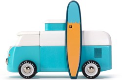 Candylab auto giocattolo in legno - VW Beach Bus Ocean - blu bianco