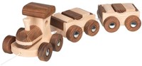 Goki treno in legno Amsterdam - trenino giocattolo con blocchi