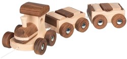 Goki treno in legno Amsterdam - trenino giocattolo con blocchi