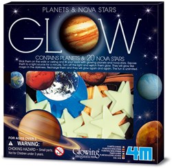 4M pianeti e stelle che brillano al buio - Set NOVA fosforescente