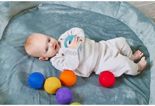 Cosy Grandi Palline di Feltro Arcobaleno - Set Giocattolo Educativo