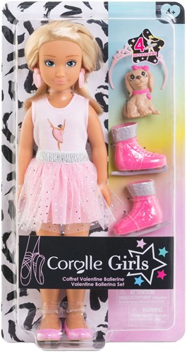 Bambola fashion ballerina Corolle Valentine con accessori e cane Tutu