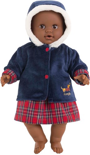 Corolle cappotto invernale per bambola - blu scuro, colletto in pelliccia, 36cm-3