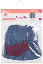 Corolle vestito in jeans per bambola con sciarpa - abbigliamento bambola 36cm denim