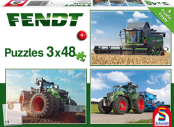 Schmidt Fendt puzzle - 3 x 48 pezzi - giocattolo trattore