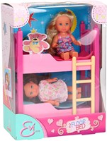 Letto a castello per bambole rosa in plastica per bambole Evi Love - giocattolo