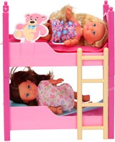 Letto a castello per bambole rosa in plastica per bambole Evi Love - giocattolo-2