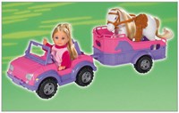 Horse Trailer playset jeep rosa con bambola e rimorchio per cavalli-2