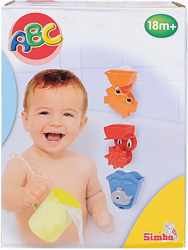 Simba set da bagno giocattolo da bagno con ventosa e bicchiere, divertimento colorato-2