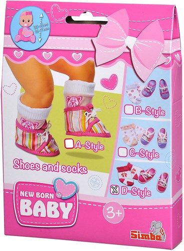 Calzini e scarpine set accessori bambola viola-rosa 38-43 cm-2