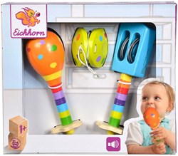 Eichhorn strumenti musicali in legno set maracas giocattolo colorato bambini